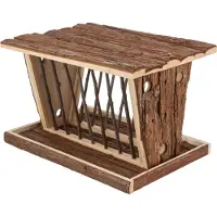 Trixie Hay manger with floor & roof, bark wood, 40 × 22 × 30 cm