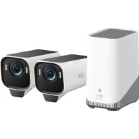 Eufy eufyCam S3 Pro - Nettverksovervåkingskamera - kule - utendørs - værbestandig - farge (Dag og natt) - 3840 x 2160 - 4K, 1080p - lyd - trådløs - Wi-Fi - 2.4GHz radio - H.264, H.265 - med HomeBase