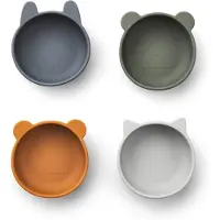 Liewood Skåler - Silikon - Iggy - 4-pack - Blue Mix - - OneSize - Skål