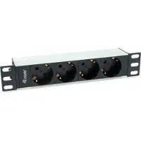 Equip 333311, Grunnleggende, 1U, Horisontal, Aluminium, Sort, Sølv, 4 AC-utganger