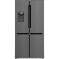 Bosch Serie | 6 KFI96AXEA - Kjøleskap/fryser - fransk dør underfryser med vannautomat, isdispenser - bredde: 90.5 cm - dybde: 73.1 cm - høyde: 183 ...