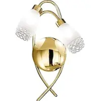 Orion Vegglampe CARLA, messingfarget Høyde 35 cm Metall/glass 2 lyskilder.