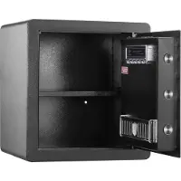 Vevor Safe, 1,8 kubikkfot hjemmesafe, stålsikkerhetssafe med digitalt tastatur og 2 nøkler, skapsafe med brannsikker veske, Beskytt kontanter, gull, smykker, dokumenter for hjemmet, hotell, 15,8x13x16