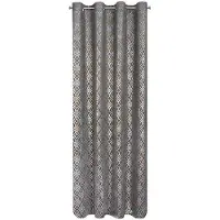 Eurofirany mink/velour-gardin ARETA i boho-stilmønster / 200 g/m2 / 140x250 / sølv- og gullfarger