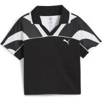 Puma FUTURE..ARCHIVE Football Jersey Baby Tee Women, Clothing, Black/White, XS