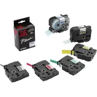 Brother 12 mm tape, svart tekst på transparent, laminert, 8 m