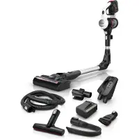 Bosch Unlimited 7 BSS715CARP - Støvsuger - pinne/håndholdt (2-i-1) - uten pose - uten kabel - hvit - 1 batteri, inkludert lader