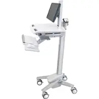 Ergotron StyleView sv40 - Vogn - Konstant kraftteknologi - for LCD-skjerm / PC-utstyr - med LCD-svingtapp - låsbar - medisinsk - aluminium, forsinket stål, kvalitetsplast - grå, hvit, polert aluminiu