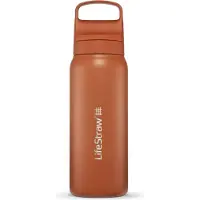 LifeStraw Go 2.0 Stainless Steel Water Filter Bottle, Kyoto Orange, 700 ML, oransje
