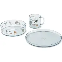 Liewood Spisesett - 3 Deler - Siva - Sea Skapning/Sandy - - OneSize - Spisesett