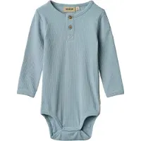 Wheat Body I/e - Rib - Benny - Rolig Blue - - 1½ år (86) - Langermet Body