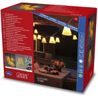 Konstsmide 2333-830 Lyskæde Udvendigt EEK: G (A - G) via strømdrift Antal pærer 10 LED (RGB) Bernstein Oplyst Længde: 9.15 m Kan dæmpes, kan udvides