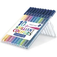 Staedtler Fiberspisspenn TRIPLUS assorterte farger, 1,0 mm, 10stk