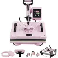 Vevor Heat Press Machine 12x15 i 8 i 1 med 30oz Tumbler Press T-skjorter Rosa