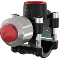 Flamco T-Plus 3/4-1/2 25bar - Anboringstee, sort coated. Må ikke bruges til brugsvand