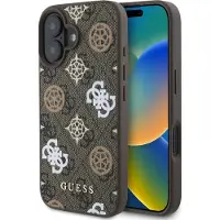 GUESS Peony On 4G Bakgrunn MagSafe-etui for iPhone 16 - brun