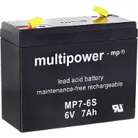 Multipower MP7-6S Blybatteri 6 V 7 Ah Blyfleece (B x H x T) 116 x 99 x 50 mm Fladstik 4,8 mm Vedligeholdelsesfri, Lav selvafladning