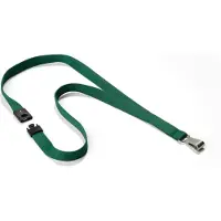 Durable Textile lanyard SOFT COLOUR dark green, Merkeholder, Metall, Tekstil, Grønn, 44 cm, 15 mm