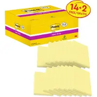Post-It Super Sticky 655-P16SSCY-EU - Noter - 76 x 127 mm - 1440 ark (16 x 90) - kanarigul