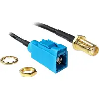 DeLOCK - Antennekabel - FAKRA Z-stikforbindelse (hun) til SMA (hun) - 20 cm - RG-174 - sort