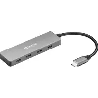 Sandberg - Hub - 4 x USB-C - stasjonær