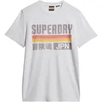Superdry for man. M1012174A Relaxed cut striped T-shirt Japan grey (XL), Casual, Cotton, Short sleeve