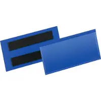 Durable Hyldeforkant lagerlomme/etiketholder med magnet 100x38 mm blå - (50 stk.)