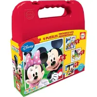Educa Puslespill - 4 Forskjellige - Mickey Mouse Klubbhus - - OneSize - Puslespill