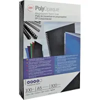 GBC PolyOpaque - A4 (210 x 297 mm) - 300 mikroner - blå - 100 stk permomslag - for IBICO CombBind ibiMaster 250e