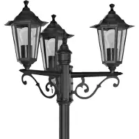Eglo LATERNA 4 utendørs gulv-/stolpe-lampe i sort med klart glass, 3 l