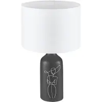 Eglo VINOZA bordlampe i svart med hvit skjerm