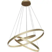 Maytoni Rim LED-hengelampe, 840, 3 ringer, messing