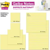 Post-It Super Sticky Notes, 3 in x 5 in, Canary Yellow, 12 Pads/Pack, Gult, 76,2 mm, 127 mm, 90 ark
