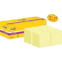 3M Post-it-klistrelapper Super Sticky Notes 76 x 76 mm 12+ 12 9020654 - Festes til nesten alle overflater og kan fjernes uten å etterlate rester - kan brukes igjen og igjen - supersterk - lang klebee