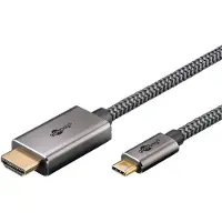 Goobay 75699, 1 m, USB Type-C, HDMI Type A (Standard), Hankjønn, Hankjønn, Rett