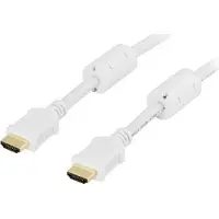 Deltaco HDMI-1020A - HDMI-kabel med Ethernet - HDMI hann til HDMI hann - 2 m - hvit
