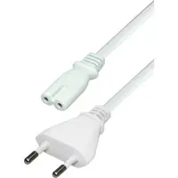 Goobay Strømkabel Euro Plug / Double Nut Jack - Hvit - 3m