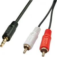 Lindy 35680, 3.5mm, Hankjønn, 2 x RCA, Hankjønn, 1 m, Svart