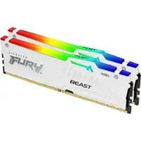 Kingston FURY Beast RGB - DDR5 - sett - 32 GB: 2 x 16 GB - DIMM 288-pin - 6400 MHz / PC5-51200 - CL32 - 1.4 V - ikke-bufret - on-die ECC - hvit
