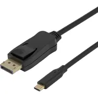 Deltaco 8K USB-C til DisplayPort, toveis kabel, 7680 x 4320 30 Hz, 1 m, svart
