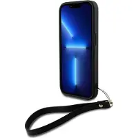 DKNY Wrist Strap Stock Logo-etui for iPhone 15 Pro - svart