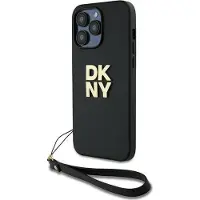 DKNY Wrist Strap Stock Logo-etui for iPhone 14 Pro Max - svart