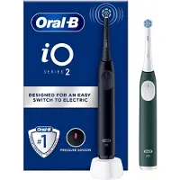 Oral-B iO Series 2, Voksen, Vibrerende tannbørste, Daglig stell, Sensitiv / Myk, Super sensitive, Sort, Grønn, 2 min, Rund
