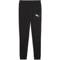 Puma ESS METALLIC Sweatpants Women, Clothing, Black/Metallic Gold, XL