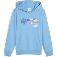 Puma Manchester City ftblNRGY Hoodie Jr Unisex, Clothing, Light Blue, 11-12Y