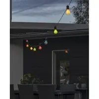 Konstsmide Lysslynge E27 med 10 fargede LEDpærer dimmer 24V/IP44