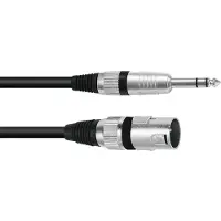 Omnitronic 3022075E, XLR (3-pin), Hankjønn, 6.35mm, Hankjønn, 0,2 m, Sort