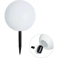 QAZQA Utelampe hvit 30 cm inkl. LED IP44 solcelle RGBW - Ludger