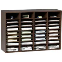 Vevor litteraturarrangører, kontorpostkasse med 36 rom og justerbare hyller, litteratursorterer i tre, 91 x 30 x 61 cm for kontor, hjem, klasserom, postromsorganisering, EPA-sertifisert brun