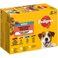 Pedigree Adult Porsjonsposer Multipakke - Sparepakke: Blandet utvalg i gelé (4 varianter) 24 x 100 g